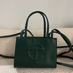 Telfar small dark olive bag